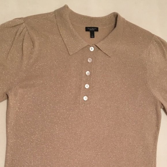 Talbots Sweaters - Talbots Women's Sweater gold sparkle Size Large